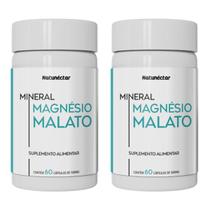 Kit 2 Potes Magnésio Malato Suplemento Alimentar Natural 120 Capsulas 100 Puro Original Concentrado Natunéctar Kit 2 Potes Magnésio Malato Suplemento Alimentar Natural 120 Capsulas 100 Puro Original Concentrado Natunéctar