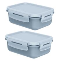 Kit 2 Potes Marmita Hermética OU Mini Marmitou Azul Glacial Kit 2 Potes Marmita Hermética OU Mini Marmitou Azul Glacial