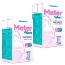 Kit 2 Potes Mater Vitam Suplemento Alimentar Vitaminas e Minerais Gestante Lactantes Mamãe Natunectar 120 Capsulas