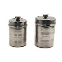 Kit 2 Potes Multiuso Porta Mantimentos Condimentos Metal Recipientes Alimentos Herméticos Utensílios Cozinha 600 e 750ml