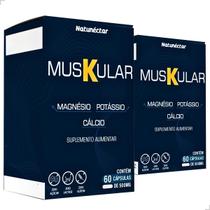 Kit 2 Potes Muskular Suplemento 100% Pura Natural Natunectar Original 120 Capsulas Potássio Magnésio Vit B1 B12 e D Kit 2 Potes Muskular Suplemento 100% Pura Natural Natunectar Original 120 Capsulas Potássio Magnésio Vit B1 B12 e D