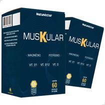 Kit 2 Potes Muskular Suplemento 100% Pura Natural Natunectar Original 120 Capsulas Potássio Magnésio Vit B1 B12 e D - Natunéctar