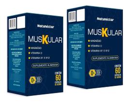Kit 2 Potes Muskular Suplemento Alimentar 100% Pura Natural Natunectar Original 120 Capsulas