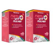 Kit 2 Potes Natuvit Suplemento Alimentar Mulher Natural Vitaminas Mineitais Natural 120 Cápsulas