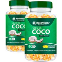 Kit 2 Potes Óleo de Coco Encapsulado Suplemento Alimentar Natural Extra Virgem Pura Sabor Original Natunectar 120 Capsulas
