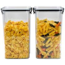 Kit 2 Potes Organizacionais 1,6 Litros Herméticos Slim Tampa