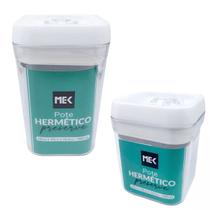 Kit 2 Potes Organizador com Tampa Hermética (630 e 960ml) - MEK