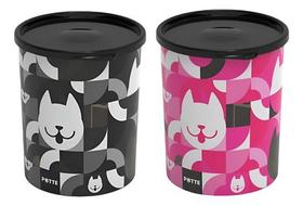 Kit 2 Potes Organizadores Redondo Alto Pet 2,1 L Ração Potte