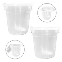 Kit 2 Potes Organizadores Wave 2,6L Tampa com Trava Transparente Guardar Alimentos