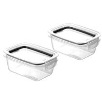 Kit 2 Potes p/ Alimento Hermético 910ml Borracha de Vedação