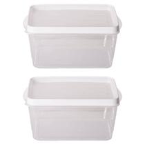 Kit 2 Potes Para Alimentos Retangular 13,5x9x9,7 Cm 810 ML Kit 2 Potes Para Alimentos Retangular 13,5x9x9,7 Cm 810 ML