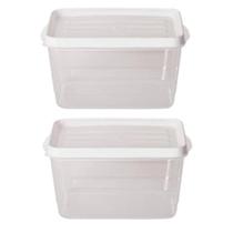 Kit 2 Potes Para Alimentos Retangular 20x13,5x12 Cm 2.400 ML
