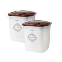 Kit 2 Potes Para Café e Açúcar Plástico Com Tampa Médio 1,75 Litros 3106 Jaguar