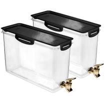 Kit 2 Potes para Colocar Agua e Torneira Garrafa Reservatório 6 Litros Plasútil Kit 2 Potes para Colocar Agua e Torneira Garrafa Reservatório 6 Litros Plasútil