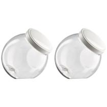 Kit 2 Potes Plástico Bandeirante Tampa Branca Baleiro 500ml Kit 2 Potes Plástico Bandeirante Tampa Branca Baleiro 500ml