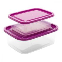 Kit 2 Potes Plástico Marmitas para Academia Trabalho Passeios Porta Alimentos Microondas Freezer Vasilhas Organizador