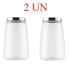 KIT 2 Potes Plástico Tampa Metalizada 2,1l Bolachas Biscoito