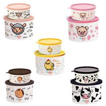Kit 2 Potes Plástico Vasilha Organizadora Redonda Com Tampa Fazendinha - DMPLAS Kit 2 Potes Plástico Vasilha Organizadora Redonda Com Tampa Fazendinha - DMPLAS