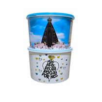 Kit 2 Potes Plásticos 2 Litros Nossa Senhora Aparecida Kit 2 Potes Plásticos 2 Litros Nossa Senhora Aparecida