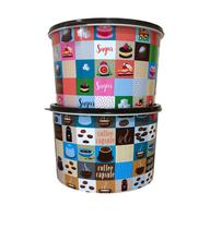 Kit 2 Potes Plásticos Estampados Café e Açúcar 2 Litros