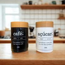 Kit 2 Potes Porta Café e Porta Açúcar Empilháveis