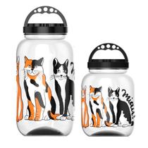 Kit 2 Potes Porta Ração Petiscos Cachorro 3,6l 1,4LT Container com Alça -