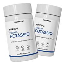 Kit 2 Potes Potássio Puro 100 Natural Suplemento Alimentar Original Vitamina Magnésio 120 Capsulas