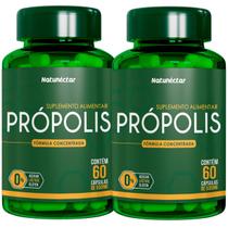 Kit 2 Potes Própolis Suplemento Alimentar Natural Vitaminas Encapsulados Verde Seco Natunéctar 120 Capsulas - Natunectar