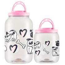 Kit 2 Potes Ração Para Pet Cachorros Gatos 3,6lt 1,7lt -