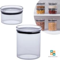 Kit 2 Potes Redondo Hermético Organizador Lumini Porta Alimentos Kit 2 Potes Redondo Hermético Organizador Lumini Porta Alimentos