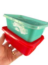 Kit 2 Potes Retangular De Comida 1000ml Marmita Geladeira Livre Bpa