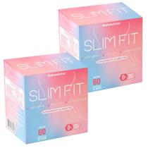Kit 2 Potes Slim Fit Suplemento Alimentar Super Fibras Psyllium 120 Cápsulas Produtos Naturais Original