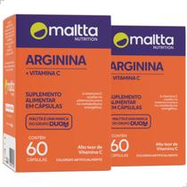 Kit 2 Potes Suplemento Alimentar Arginina Vitamina C natural 120 Cápsulas Comprimidos Original Puro