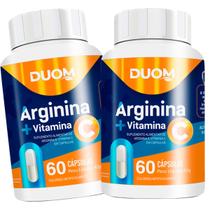 Kit 2 Potes Suplemento Arginina + Vitamina C Natural 120 Cápsulas/Comprimidos Original 100% Puro Duom