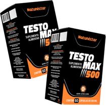 Kit 2 Potes Testomax Suplemento Alimentar Natural Extra Puro Original Testo Premium Natunectar 120 Capsulas