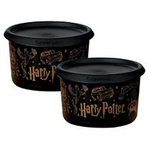 Kit 2 Potes Tupperware Mini Instantânea Mágica Harry Potter Preto 575ml Kit 2 Potes Tupperware Mini Instantânea Mágica Harry Potter Preto 575ml