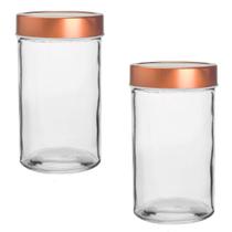 Kit 2 Potes Vidro Borossilicato Tampa Acrílico 500ml Lyor