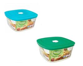 Kit 2 Potes Vidro Marinex Facilita Vap Quadrado 1 Litro