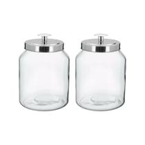 Kit 2 Potes Vidro Porta Mantimentos 3L Home & Co Kit 2 Potes Vidro Porta Mantimentos 3L Home & Co