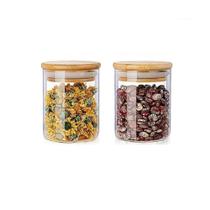 Kit 2 Potes Vidro Tampa Bambu Hermético Temperos 200Ml Kit 2 Potes Vidro Tampa Bambu Hermético Temperos 200Ml