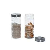 Kit 2 Potes Vidro Tampa Inox Bolhas Redondo 2200Ml - Mozcada
