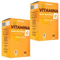 Kit 2 Potes Vitamina C Suplemento Alimentar Natural Sabor 100% Puro Natural Natunectar 120 Capsulas Comprimidos