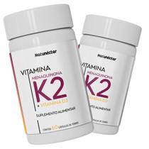 Kit 2 Potes Vitamina K2 D3 Menaquinona 120 Capsulas Ultra Concentrada Original Suplemento Alimentar Natural