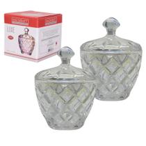 Kit 2 Potiche Bombonier Baleiro Vidro Decoração Luxe Bala Com Tampa Kit 2 Potiche Bombonier Baleiro Vidro Decoração Luxe Bala Com Tampa