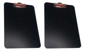 Kit 2 Prancheta A4 Black Officio Stalo com Prendedor para escrever com giz e giz liquido