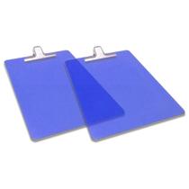 Kit 2 prancheta a4 transparente colorida pegador metal Kit 2 prancheta a4 transparente colorida pegador metal