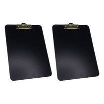 Kit 2 Prancheta Office Black Preta MDF Ofício A4 C/ Prendedor Metalizado Stalo Kit 2 Prancheta Office Black Preta MDF Ofício A4 C/ Prendedor Metalizado Stalo