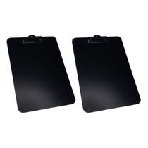 Kit 2 Prancheta Office Black Preta MDF Ofício A4 C/ Prendedor Metalizado Stalo Kit 2 Prancheta Office Black Preta MDF Ofício A4 C/ Prendedor Metalizado Stalo