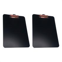 Kit 2 Prancheta Office Black Preta MDF Ofício A4 C/ Prendedor Metalizado Stalo Kit 2 Prancheta Office Black Preta MDF Ofício A4 C/ Prendedor Metalizado Stalo