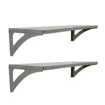 Kit 2 Prateleira Aço Inox Parede Decoração 57x21